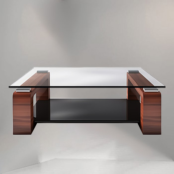 Table en verre trempé clair – Transparence et résistance