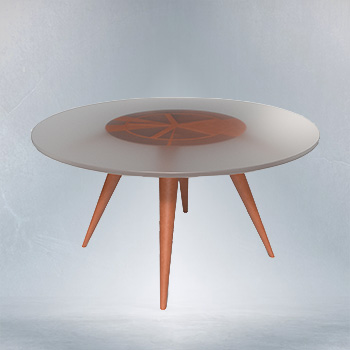 Table en verre rond sablé – Finesse et finition mate