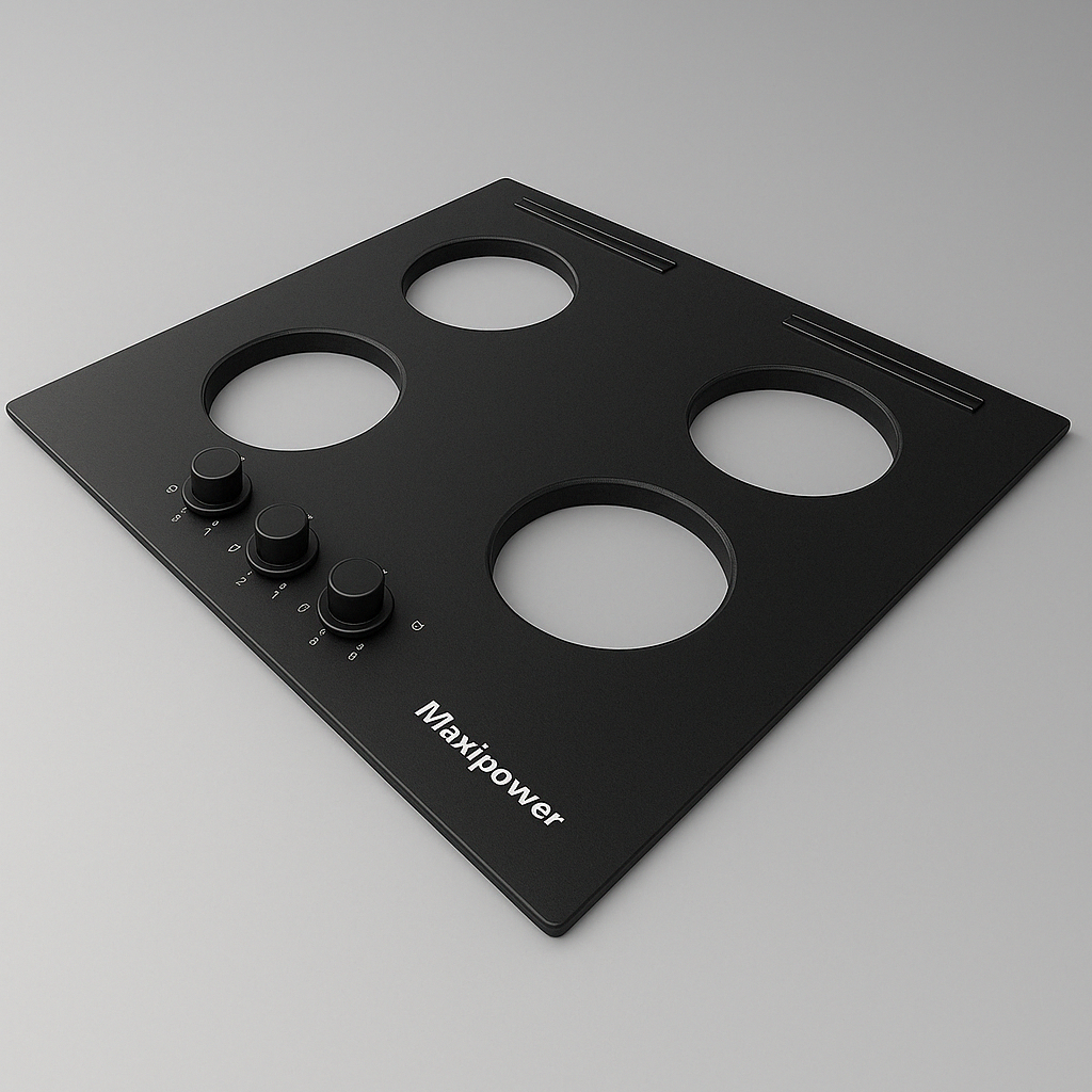 Plaque chauffante en verre noir design