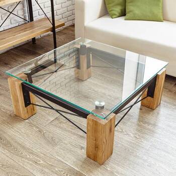 Table en verre trempé clair sur mesure